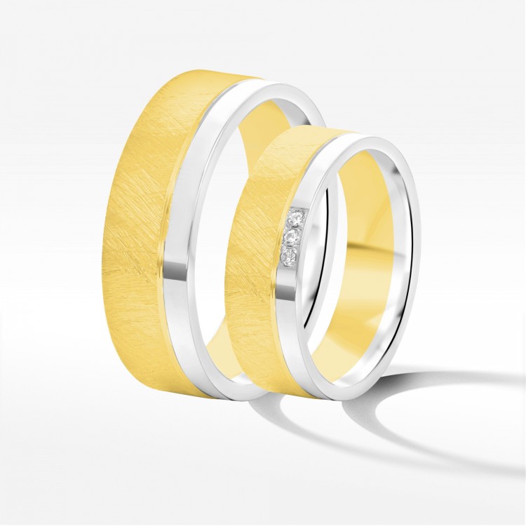 Obrączki ślubne z dwukolorowego złota 6mm