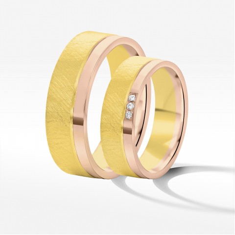 Obrączki ślubne z dwukolorowego złota 6mm
