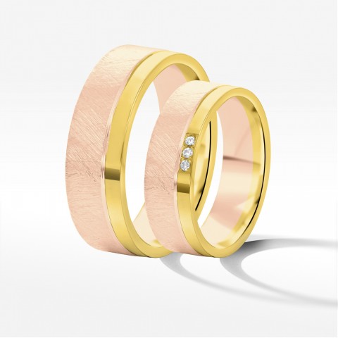 Obrączki ślubne z dwukolorowego złota 6mm