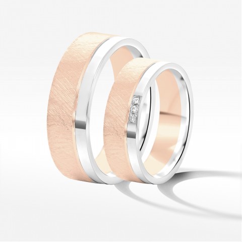 Obrączki ślubne z dwukolorowego złota 6mm