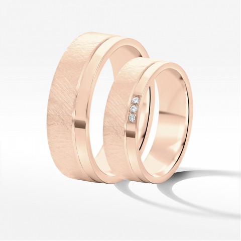 Obrączki ślubne z różowego złota 6mm