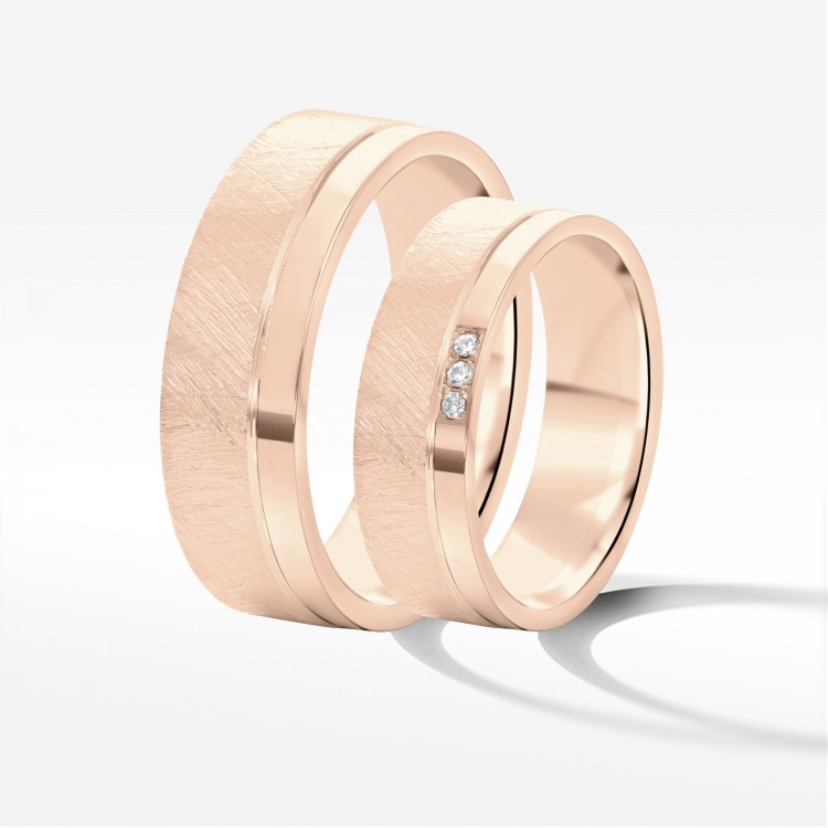 Obrączki ślubne z różowego złota 6mm