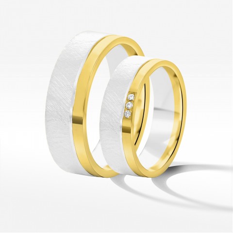 Obrączki ślubne z dwukolorowego złota 6mm