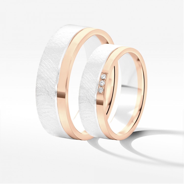 Obrączki ślubne z dwukolorowego złota 6mm