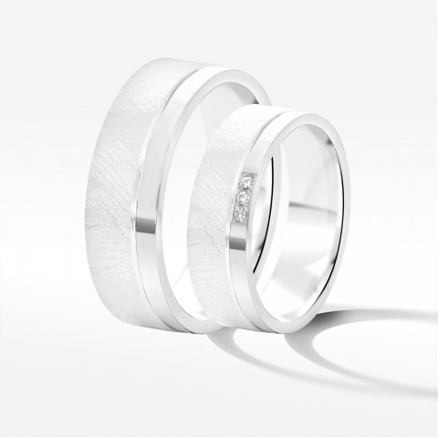 Obrączki ślubne z białego złota 6mm