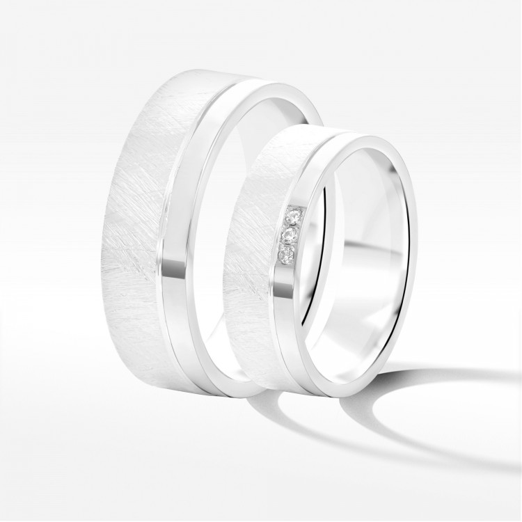 Obrączki ślubne z białego złota 6mm