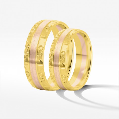 Obrączki ślubne z dwukolorowego złota 6mm