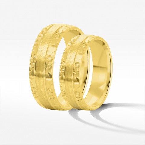 Obrączki ślubne z żółtego złota 6mm