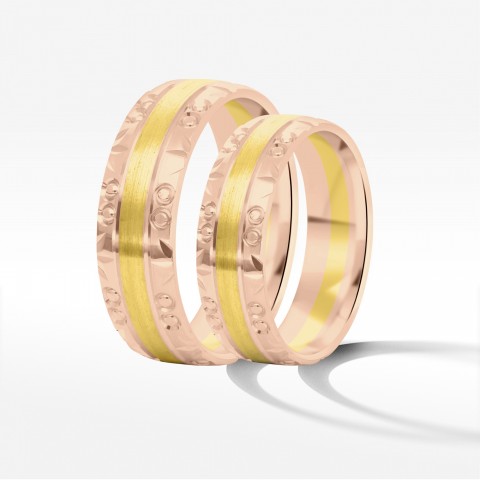 Obrączki ślubne z dwukolorowego złota 6mm