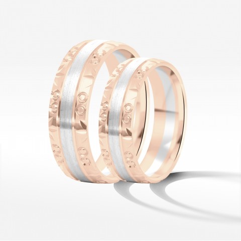 Obrączki ślubne z dwukolorowego złota 6mm