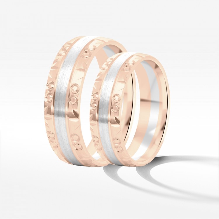 Obrączki ślubne z dwukolorowego złota 6mm