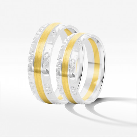 Obrączki ślubne z dwukolorowego złota 6mm