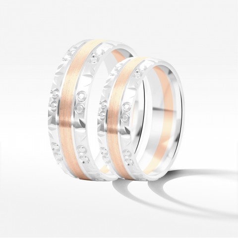 Obrączki ślubne z dwukolorowego złota 6mm