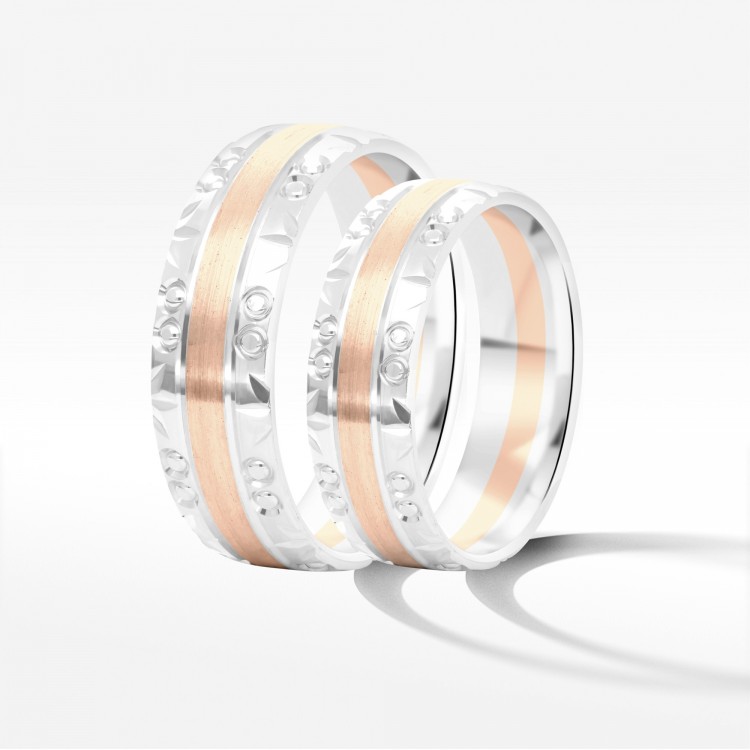 Obrączki ślubne z dwukolorowego złota 6mm