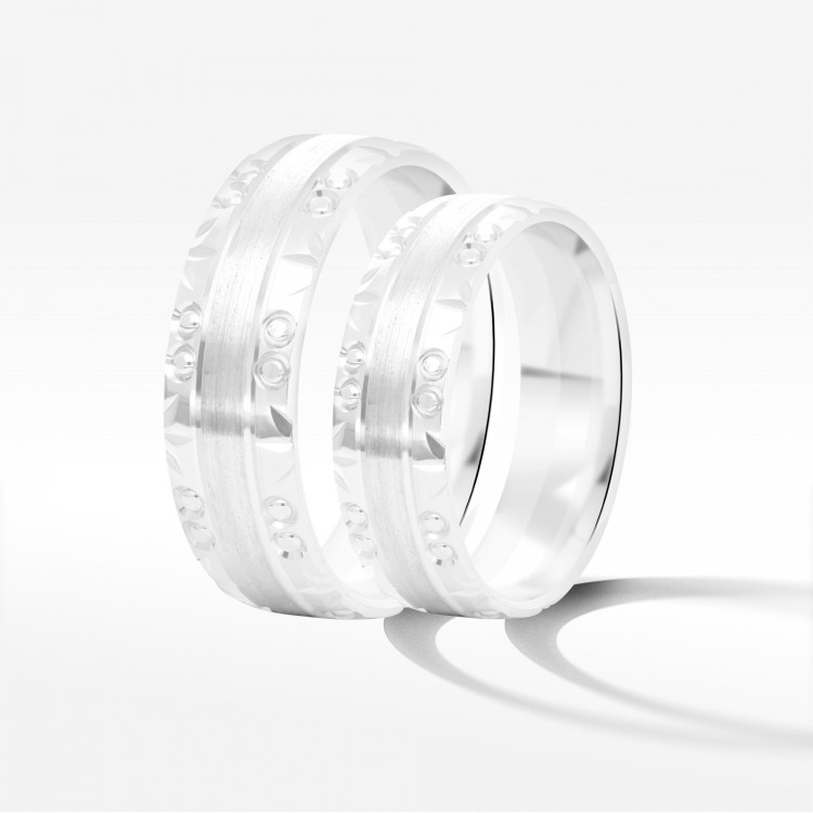 Obrączki ślubne z białego złota 6mm