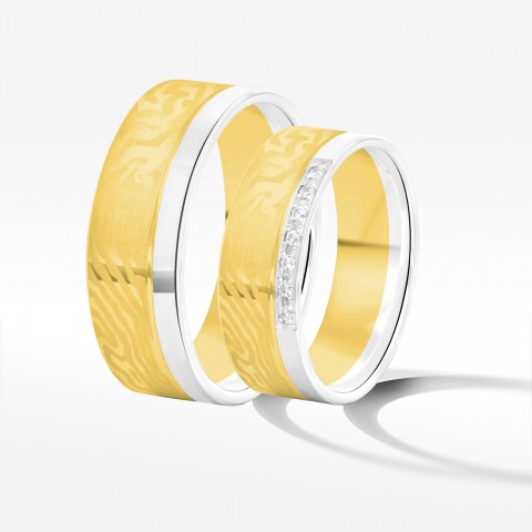 Obrączki ślubne z dwukolorowego złota 6.5mm