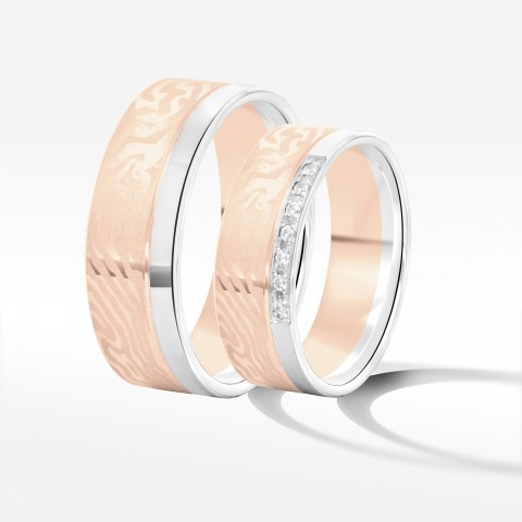 Obrączki ślubne z dwukolorowego złota 6.5mm