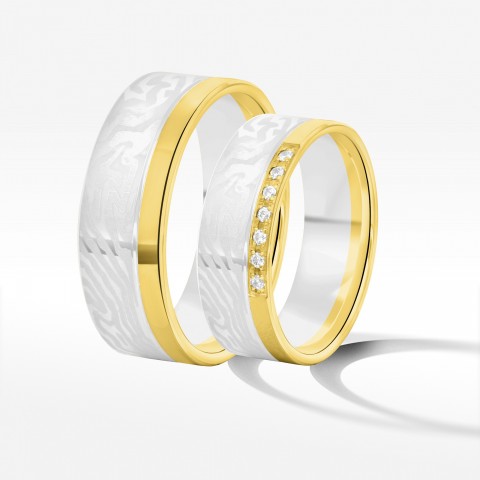 Obrączki ślubne z dwukolorowego złota 6.5mm