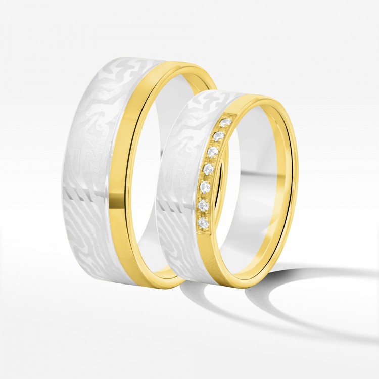 Obrączki ślubne z dwukolorowego złota 6.5mm