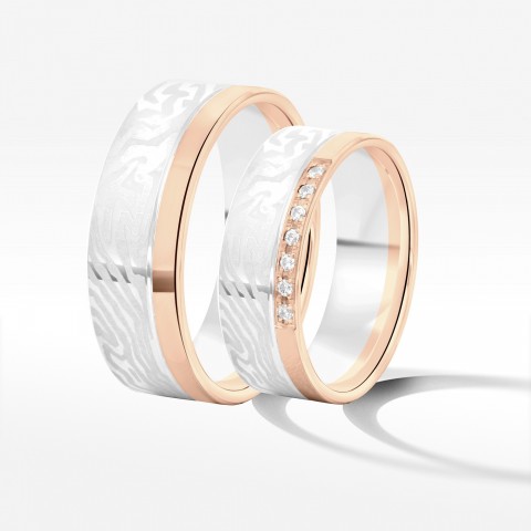 Obrączki ślubne z dwukolorowego złota 6.5mm