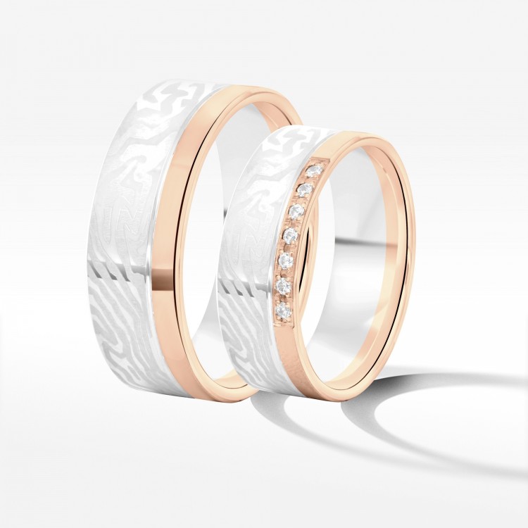 Obrączki ślubne z dwukolorowego złota 6.5mm