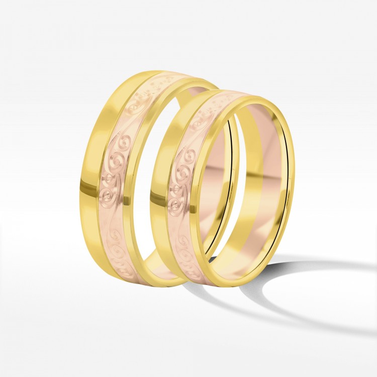 Obrączki ślubne z dwukolorowego złota 5.5mm