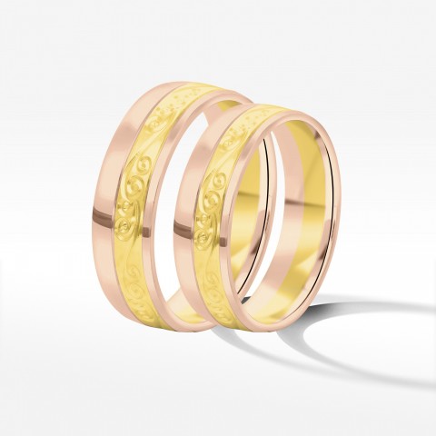 Obrączki ślubne z dwukolorowego złota 5.5mm