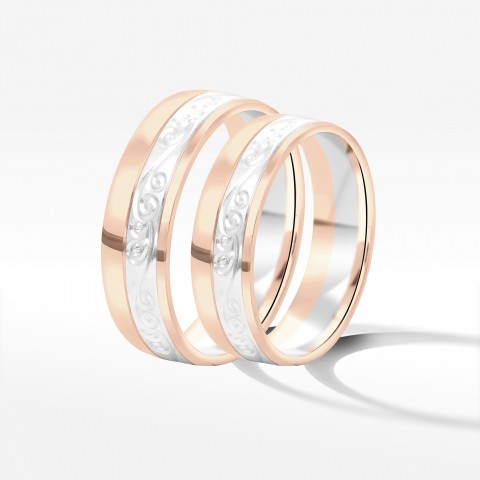 Obrączki ślubne z dwukolorowego złota 5.5mm