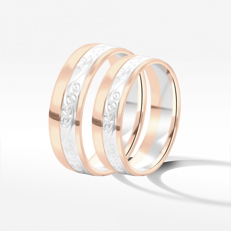 Obrączki ślubne z dwukolorowego złota 5.5mm