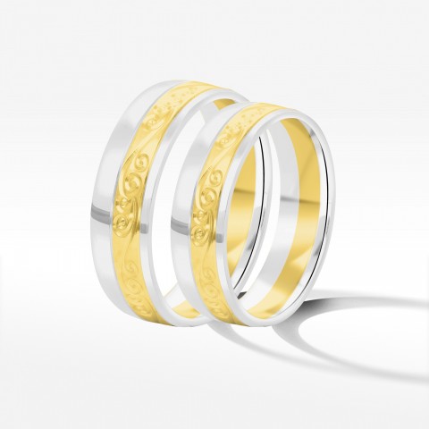 Obrączki ślubne z dwukolorowego złota 5.5mm