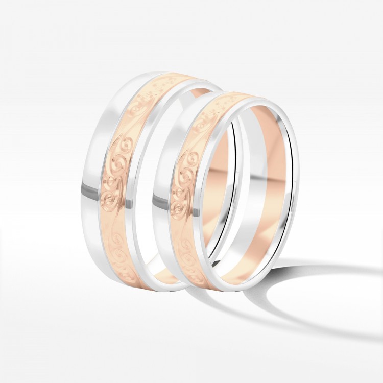 Obrączki ślubne z dwukolorowego złota 5.5mm