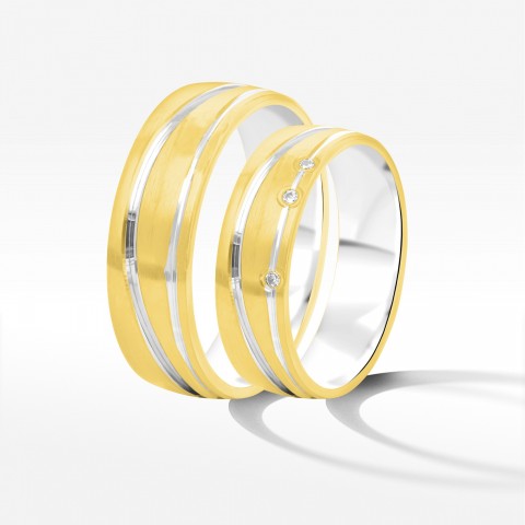 Obrączki ślubne z dwukolorowego złota 6mm