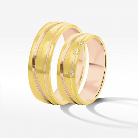 Obrączki ślubne z dwukolorowego złota 6mm
