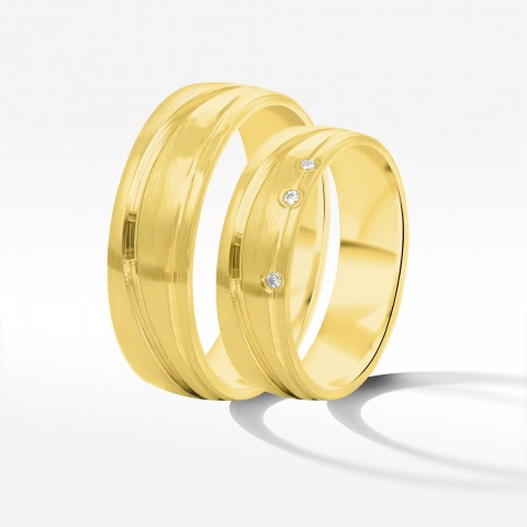 Obrączki ślubne z żółtego złota 6mm
