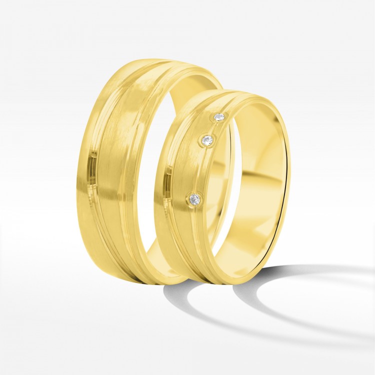 Obrączki ślubne z żółtego złota 6mm