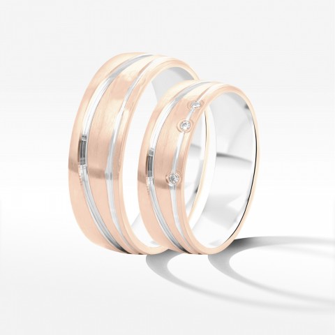 Obrączki ślubne z dwukolorowego złota 6mm