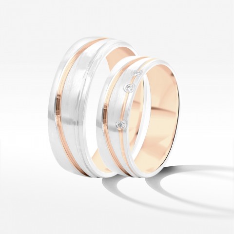 Obrączki ślubne z dwukolorowego złota 6mm
