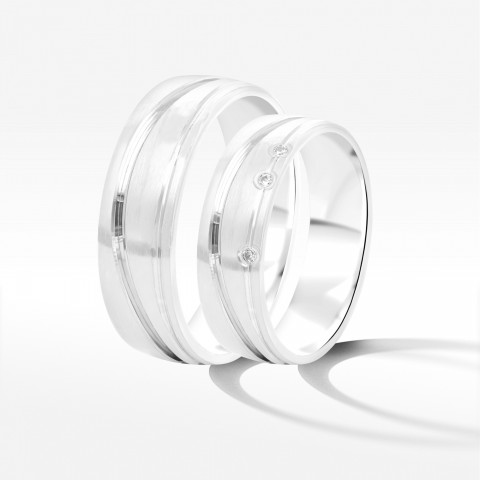 Obrączki ślubne z białego złota 6mm