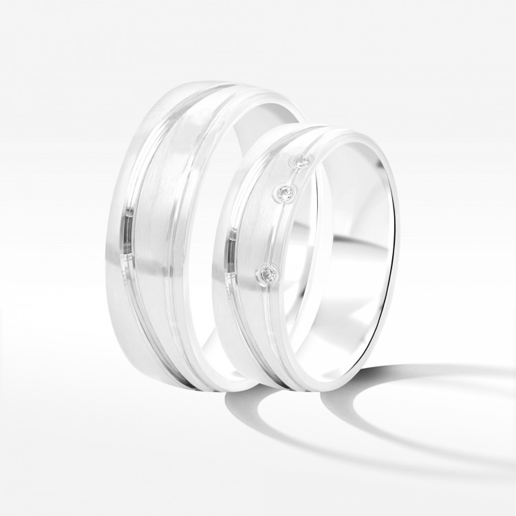 Obrączki ślubne z białego złota 6mm