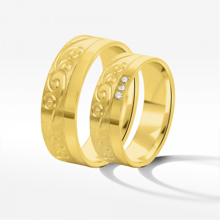 Obrączki ślubne z żółtego złota 6mm