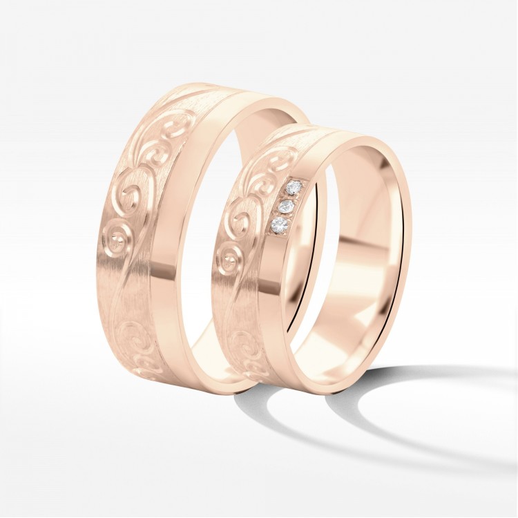 Obrączki ślubne z różowego złota 6mm