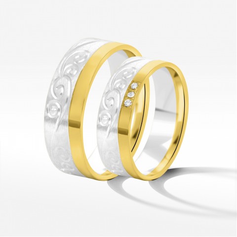 Obrączki ślubne z dwukolorowego złota 6mm