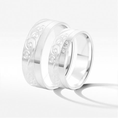 Obrączki ślubne z białego złota 6mm