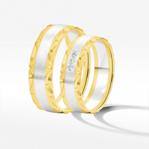 Obrączki ślubne z dwukolorowego złota 6mm