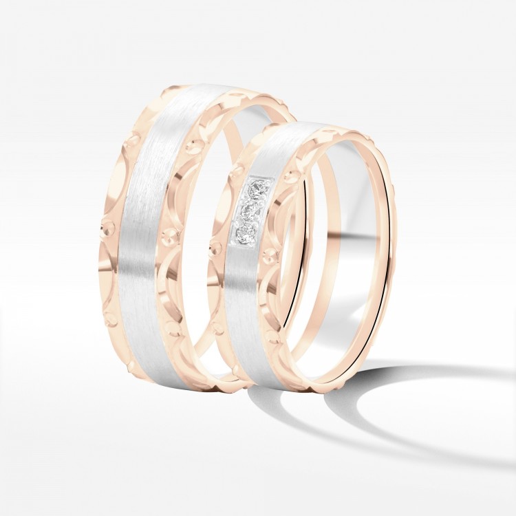 Obrączki ślubne z dwukolorowego złota 6mm