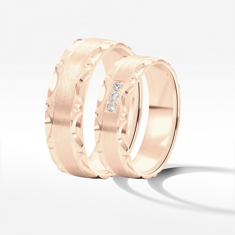 Obrączki ślubne z różowego złota 6mm