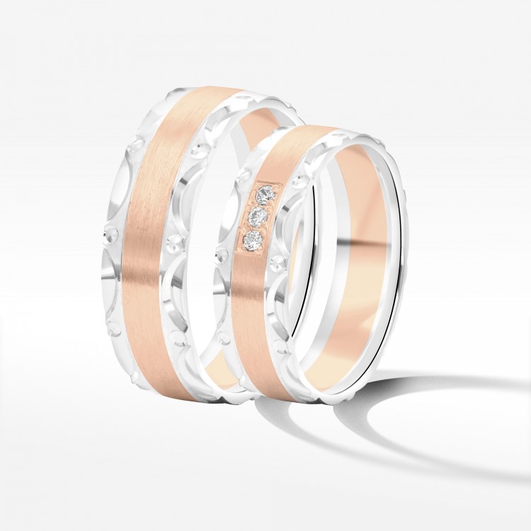 Obrączki ślubne z dwukolorowego złota 6mm