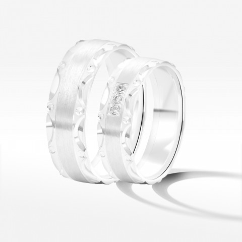 Obrączki ślubne z białego złota 6mm