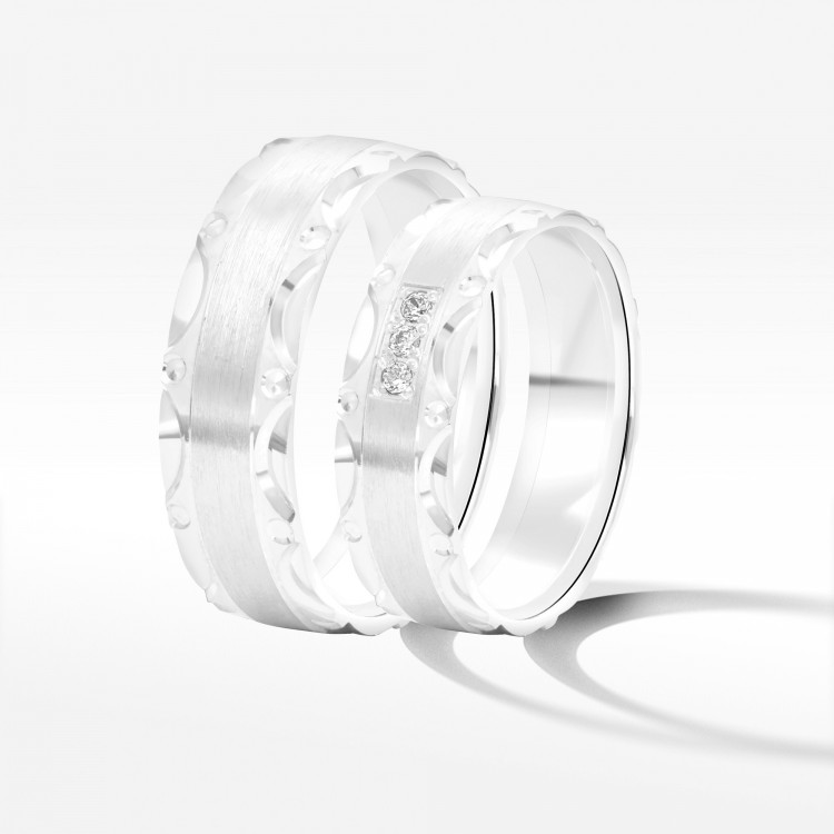 Obrączki ślubne z białego złota 6mm