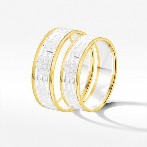 Obrączki ślubne z dwukolorowego złota 6mm